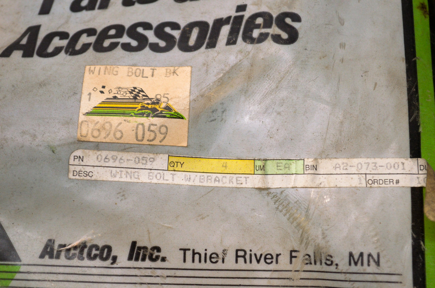 OEM Arctic Cat 0696-059 Wing Bolt w/ Bracket NOS