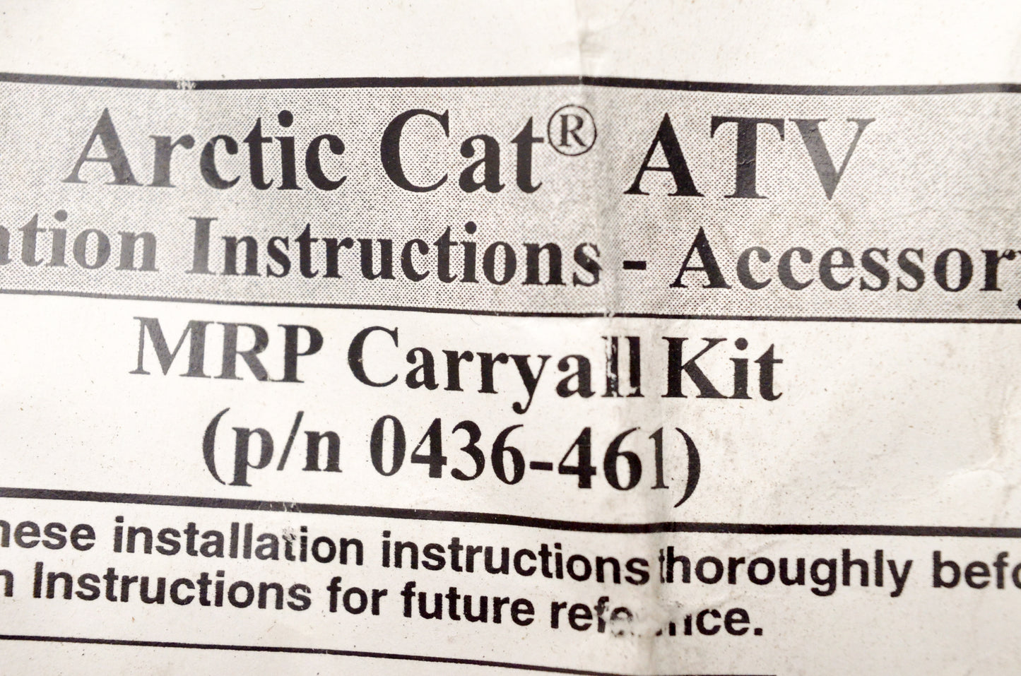 OEM Arctic Cat 0436-461 MRP Carryall Kit NOS