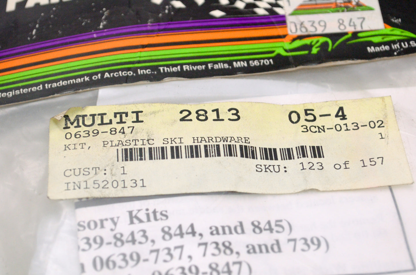 OEM Arctic Cat 0639-847 Plastic Ski Hardware Kit NOS