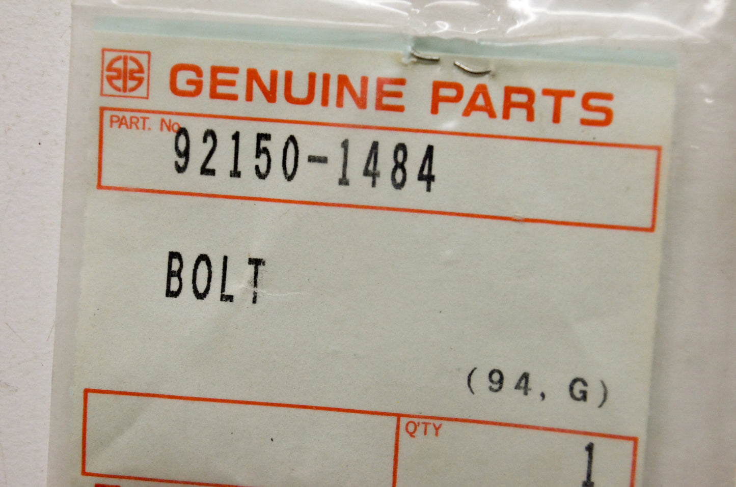 OEM Kawasaki 92150-1484 Bolt NOS