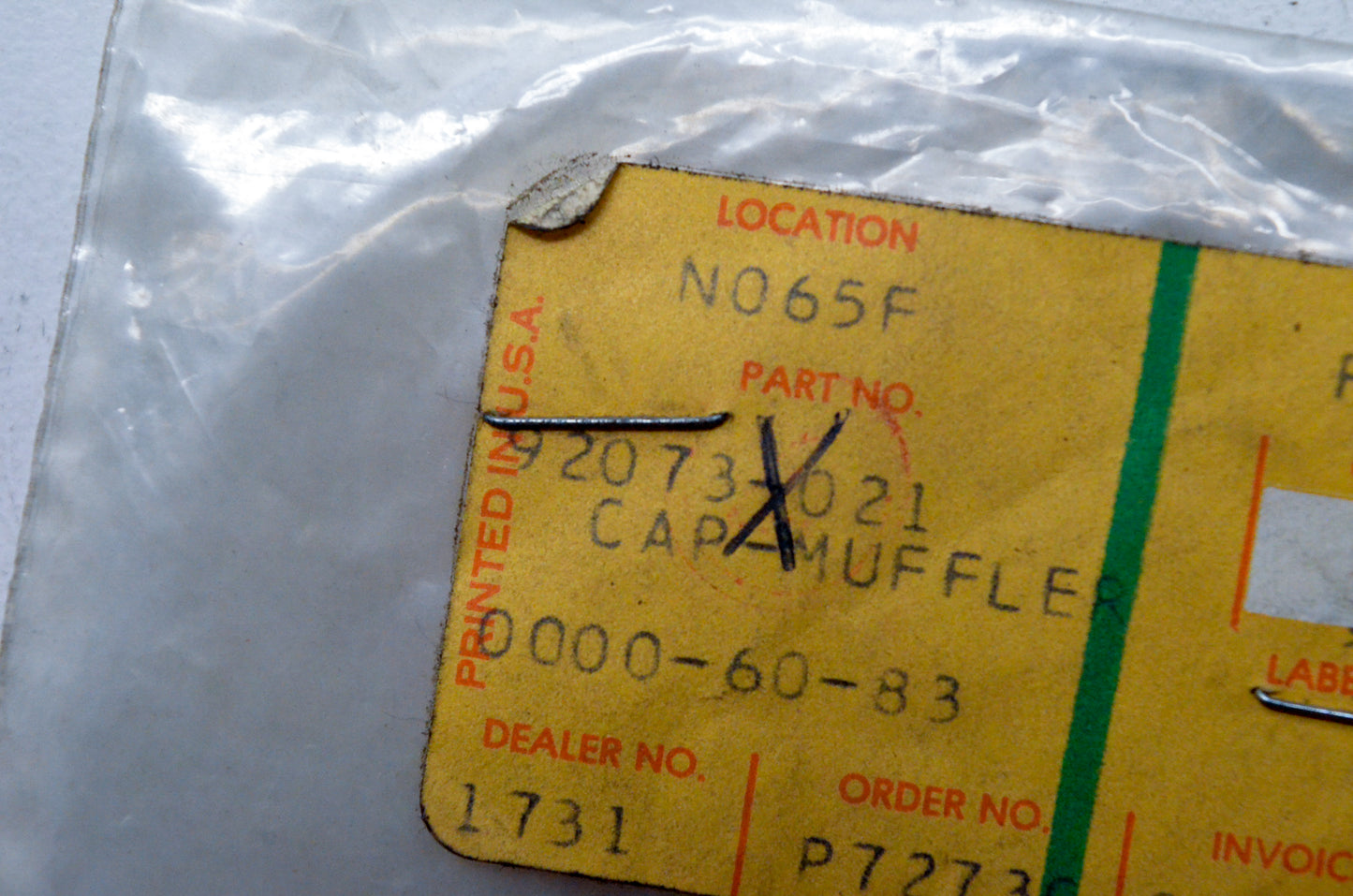 OEM Kawasaki 92073-021 Rubber Muffler Cap NOS