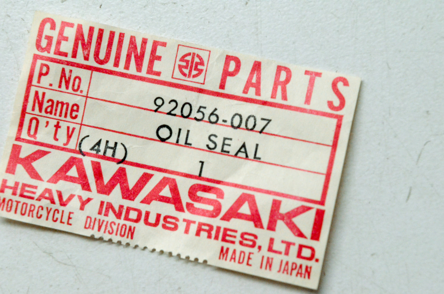 OEM Kawasaki 92056-007 Oil Seal NOS