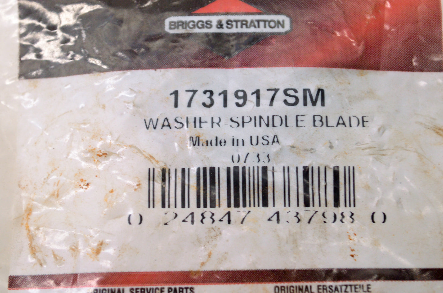 OEM Briggs & Stratton 1731917SM Spindle Blade Washer NOS