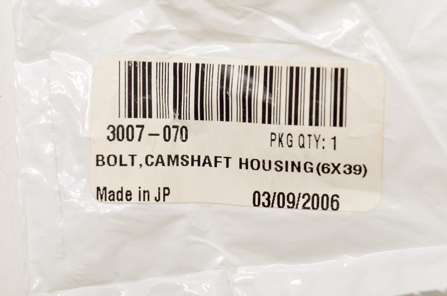OEM Arctic Cat 3007-070 Camshaft Housing Bolt 6x39 NOS