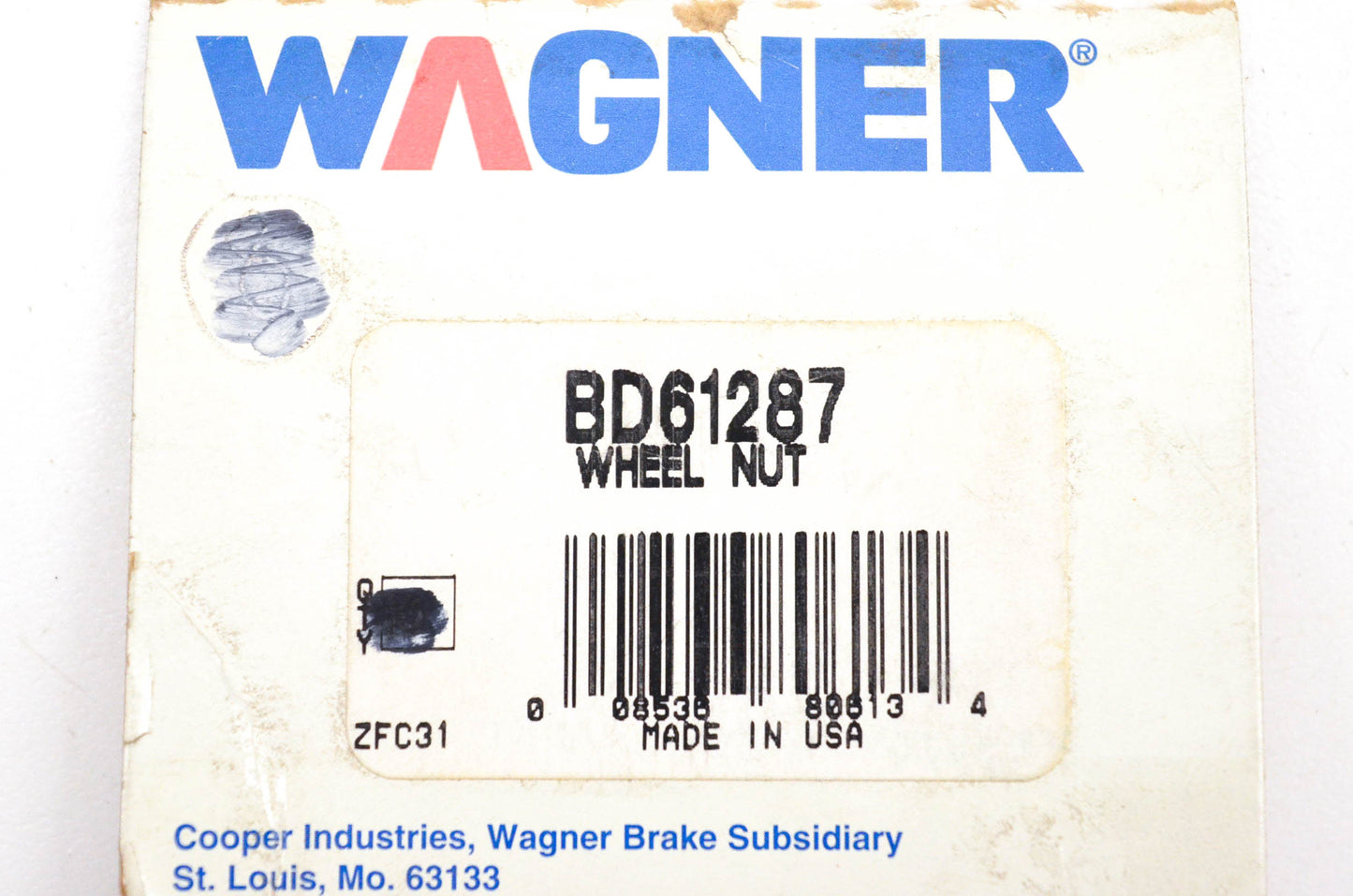 Wagner BD61287 Wheel Lug Nut NOS