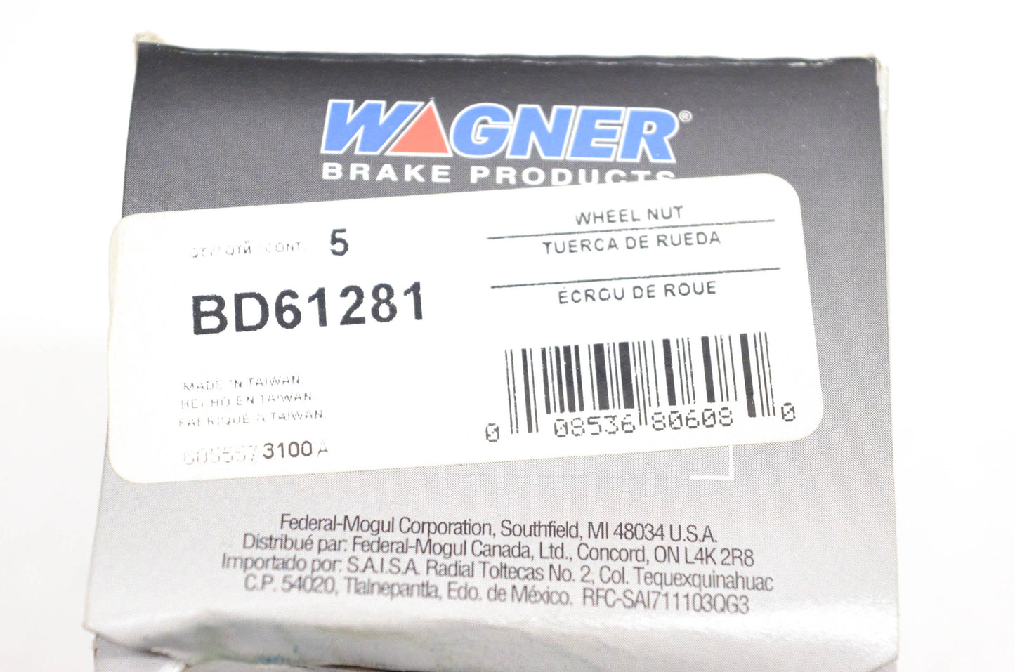 Wagner BD61281 Wheel Lug Nuts Qty 5 NOS