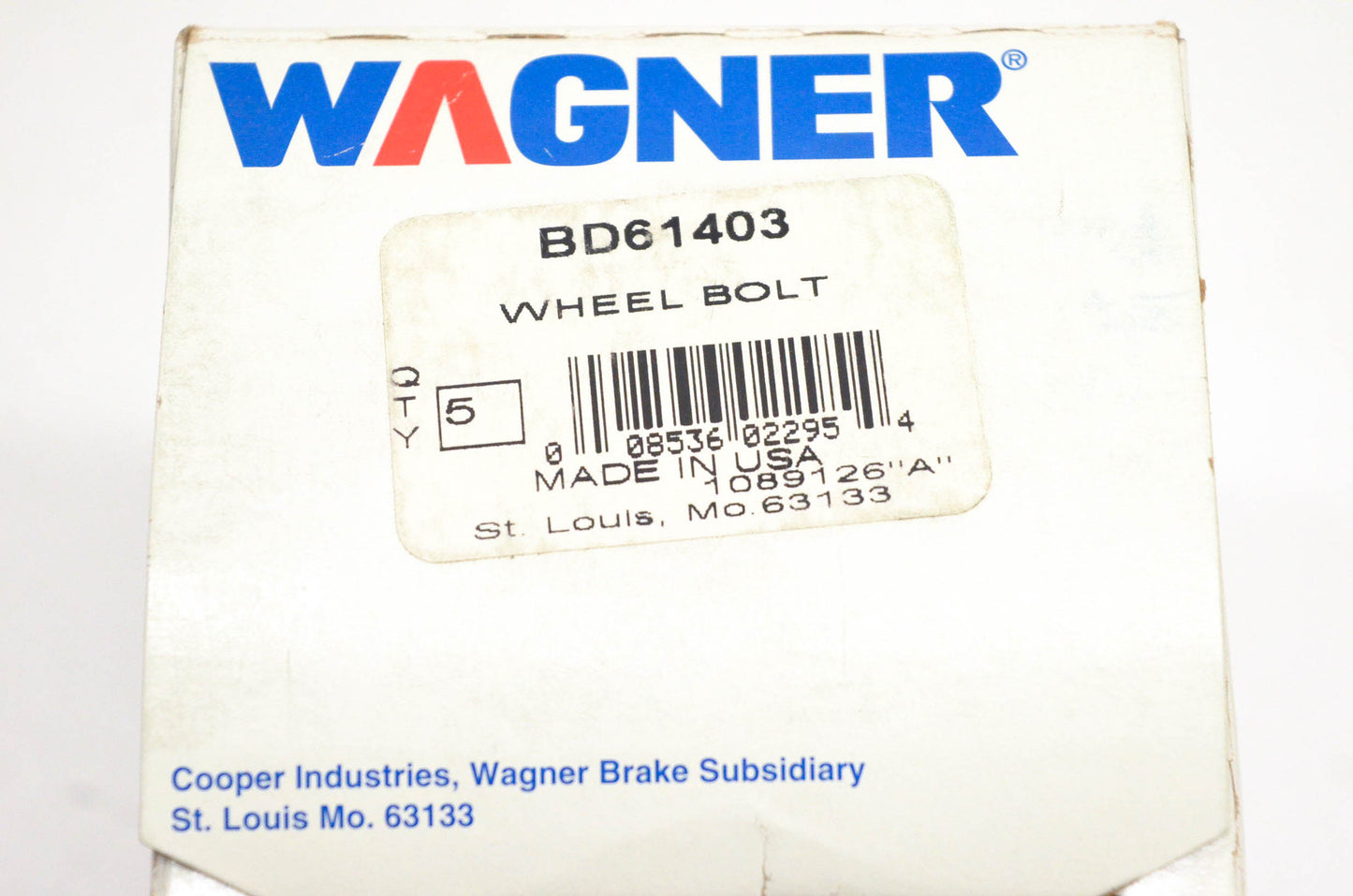 Wagner BD61403 Black Wheel Lug Studs Qty 5 NOS
