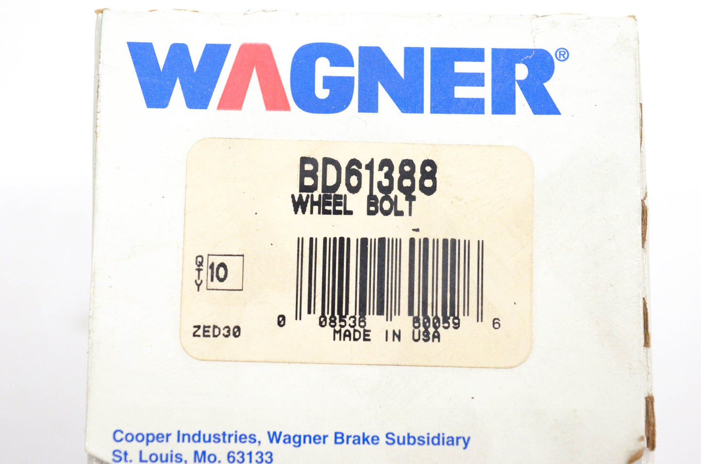 Wagner BD61388 Wheel Lug Studs Qty 10 NOS