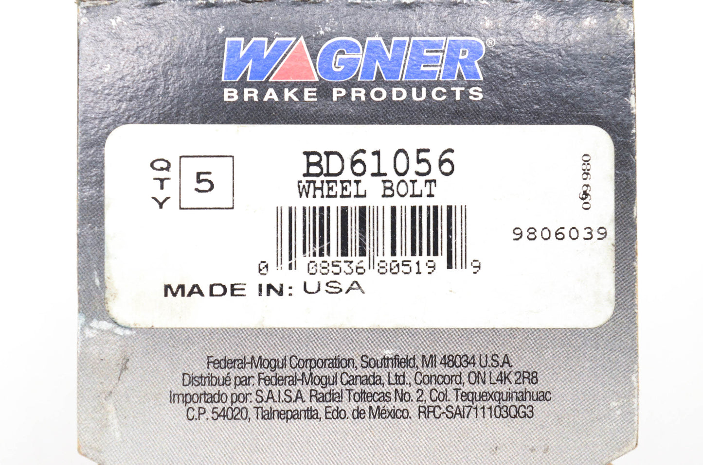 Wagner BD61056 Wheel Lug Studs Qty 5 NOS