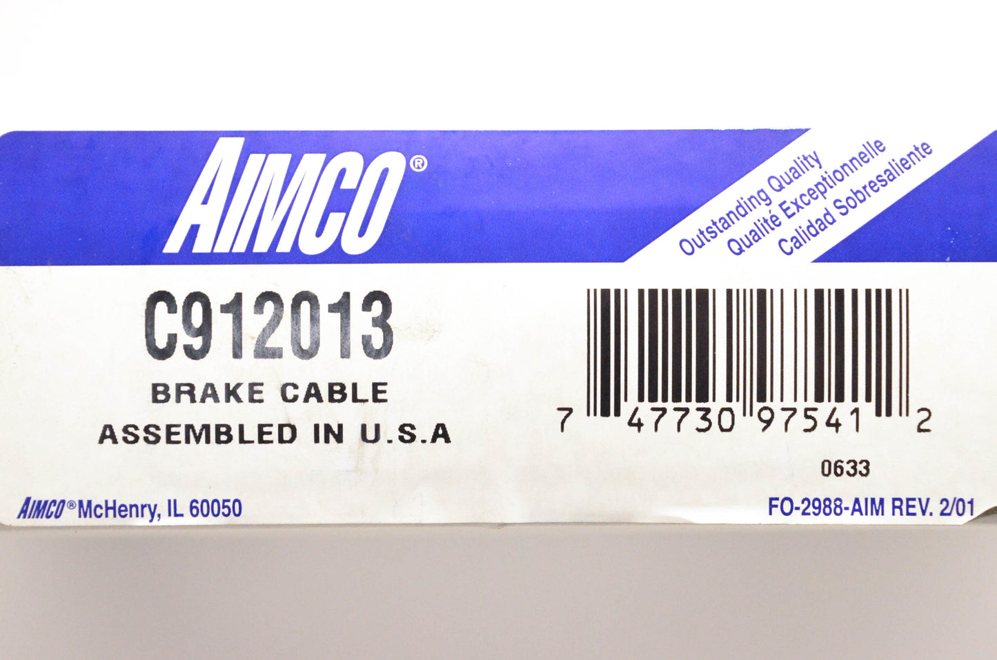Aimco C912013 Brake Cable NOS