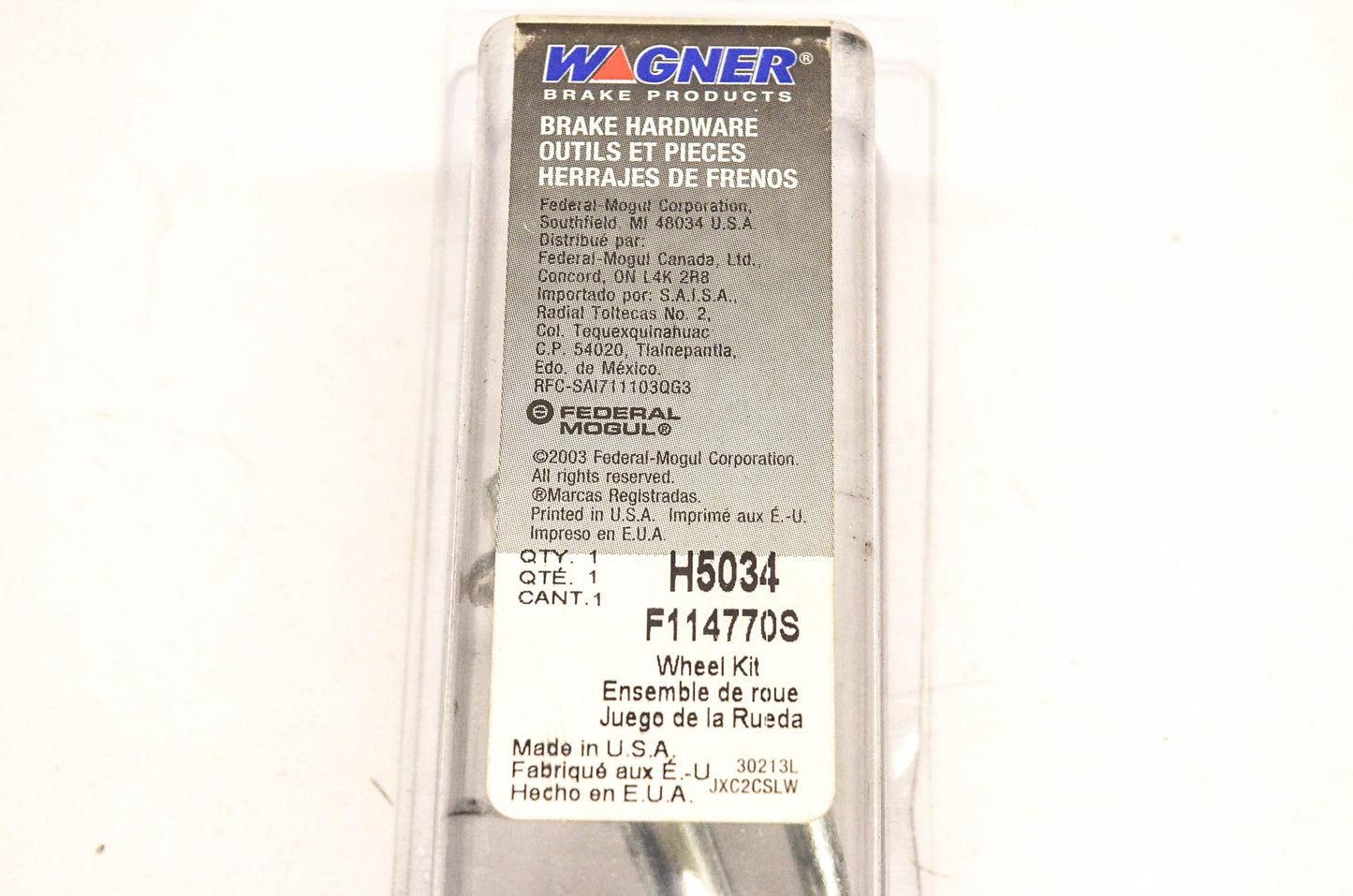 Wagner H5034, F114770S Disc Brake Caliper Bolts Qty 2 NOS