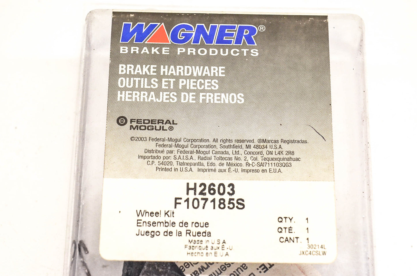 Wagner H2603, F107185S Drum Brake Self Adjuster Repair Kit NOS