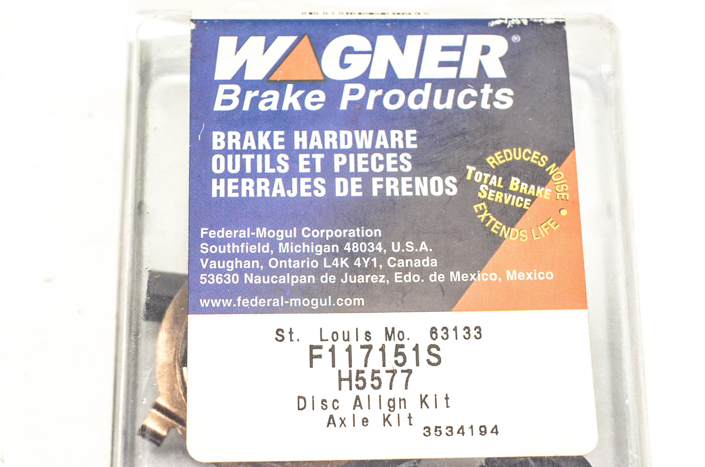Wagner H5577, F117151S Disc Brake Align Kit NOS