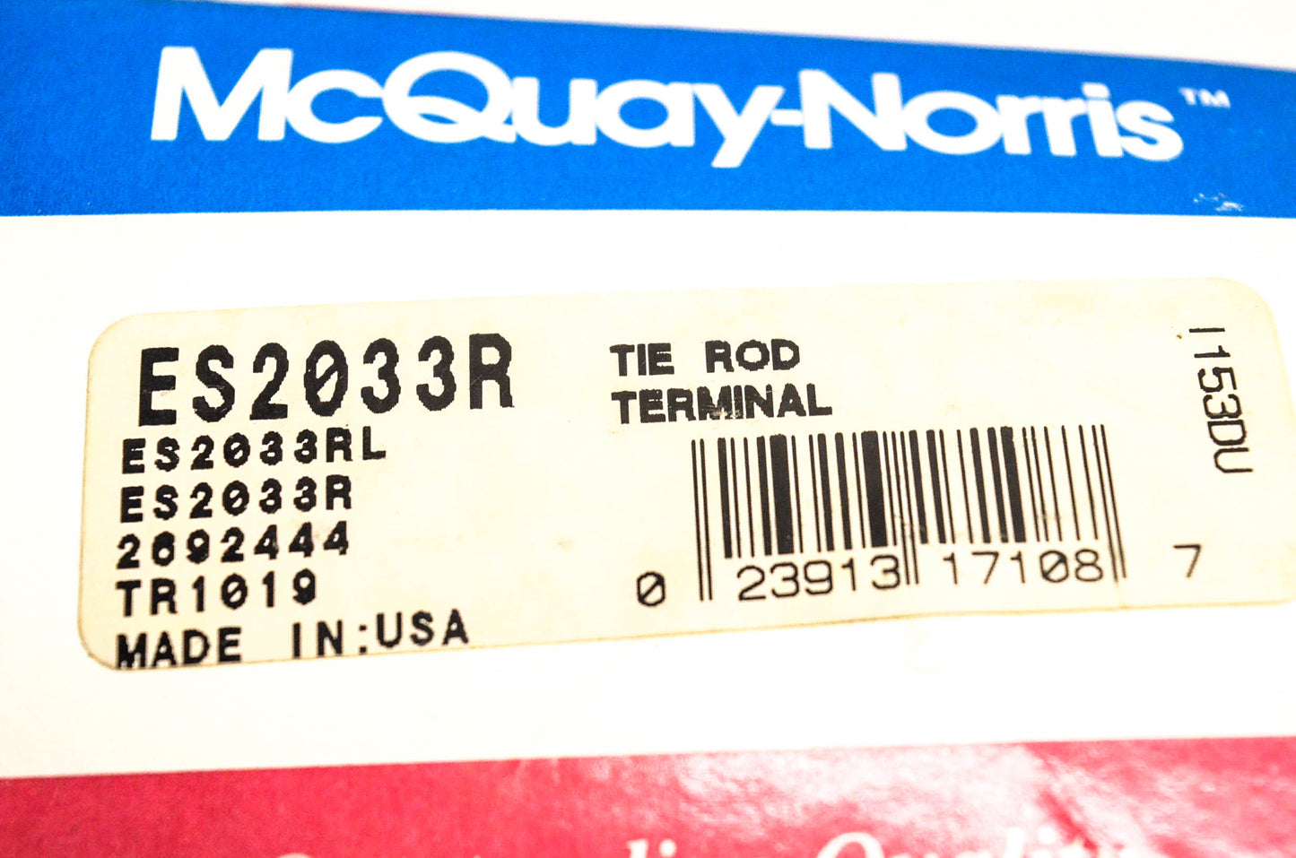 McQuay-Norris ES2033R, 2692444, TR1019 Tie Rod Kit NOS