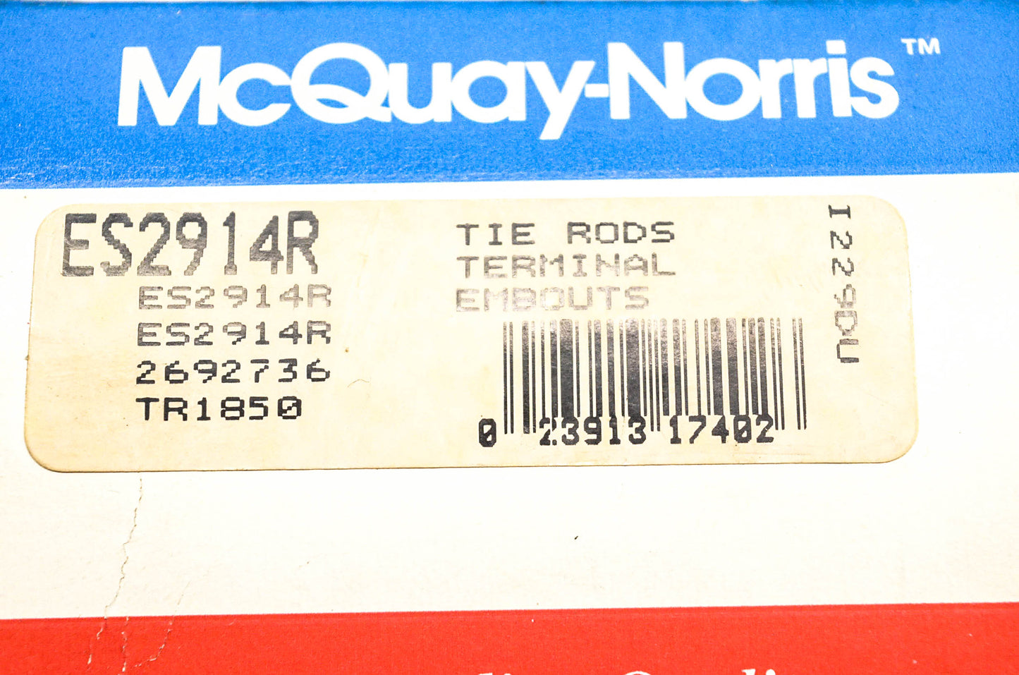 McQuay-Norris ES2914R, 2692736, TR1850 Tie Rod Kit NOS