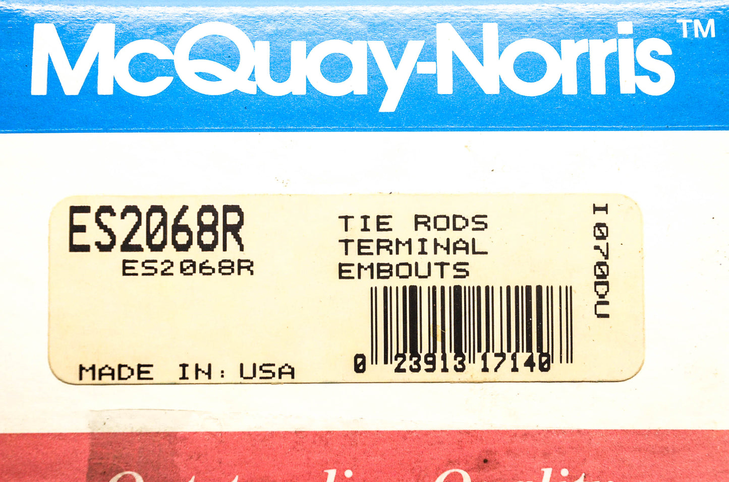 McQuay-Norris ES2068R Tie Rod Socket Kit NOS