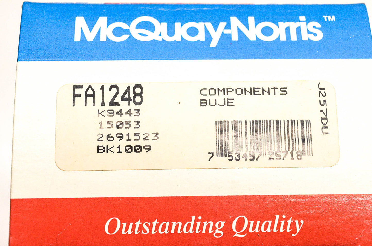 McQuay-Norris FA1248, K8443, 15053 Rack And Pinion Bellow Kit NOS