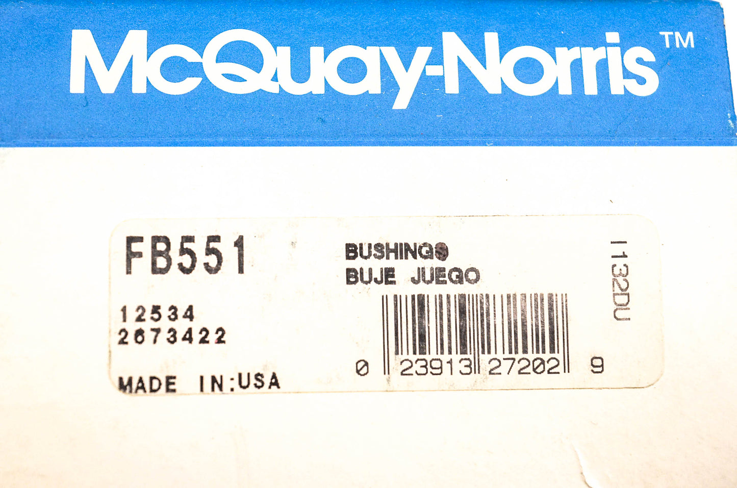 McQuay-Norris FB551, 12534, 2673422 Bushing NOS