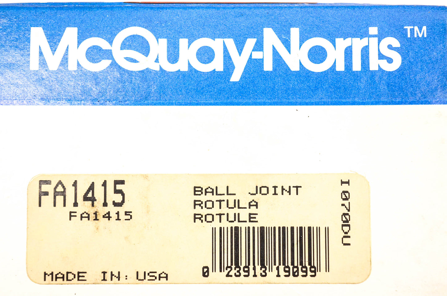 McQuay-Norris FA1415 Ball Joint Kit NOS