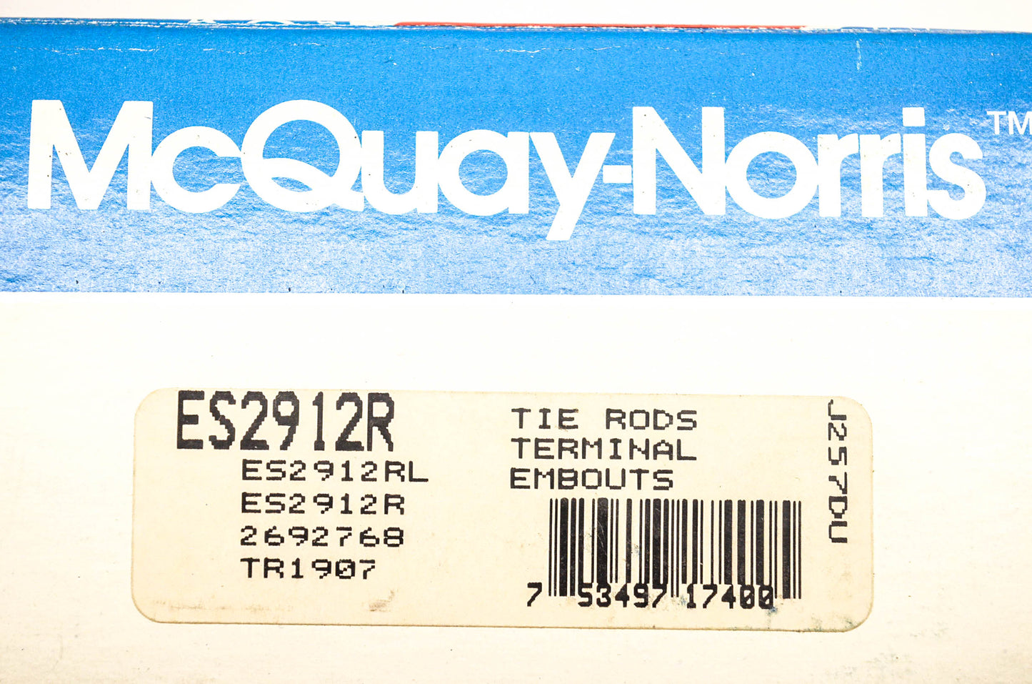 McQuay-Norris ES2912R, 2692768, TR1907 Tie Rod Kit NOS