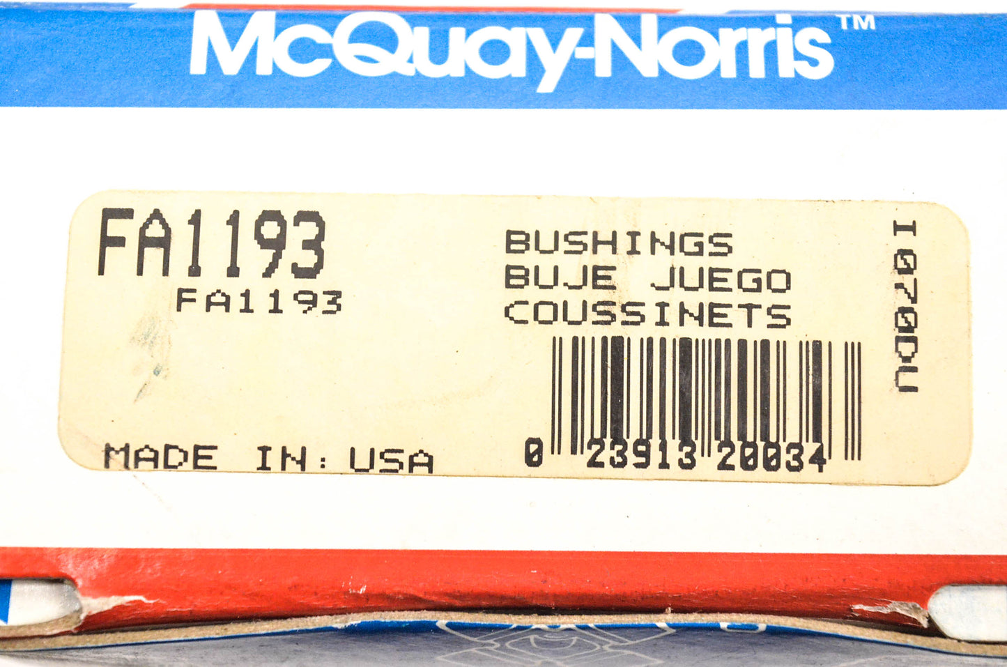 McQuay-Norris FA1193 Bushings Qty 2 NOS