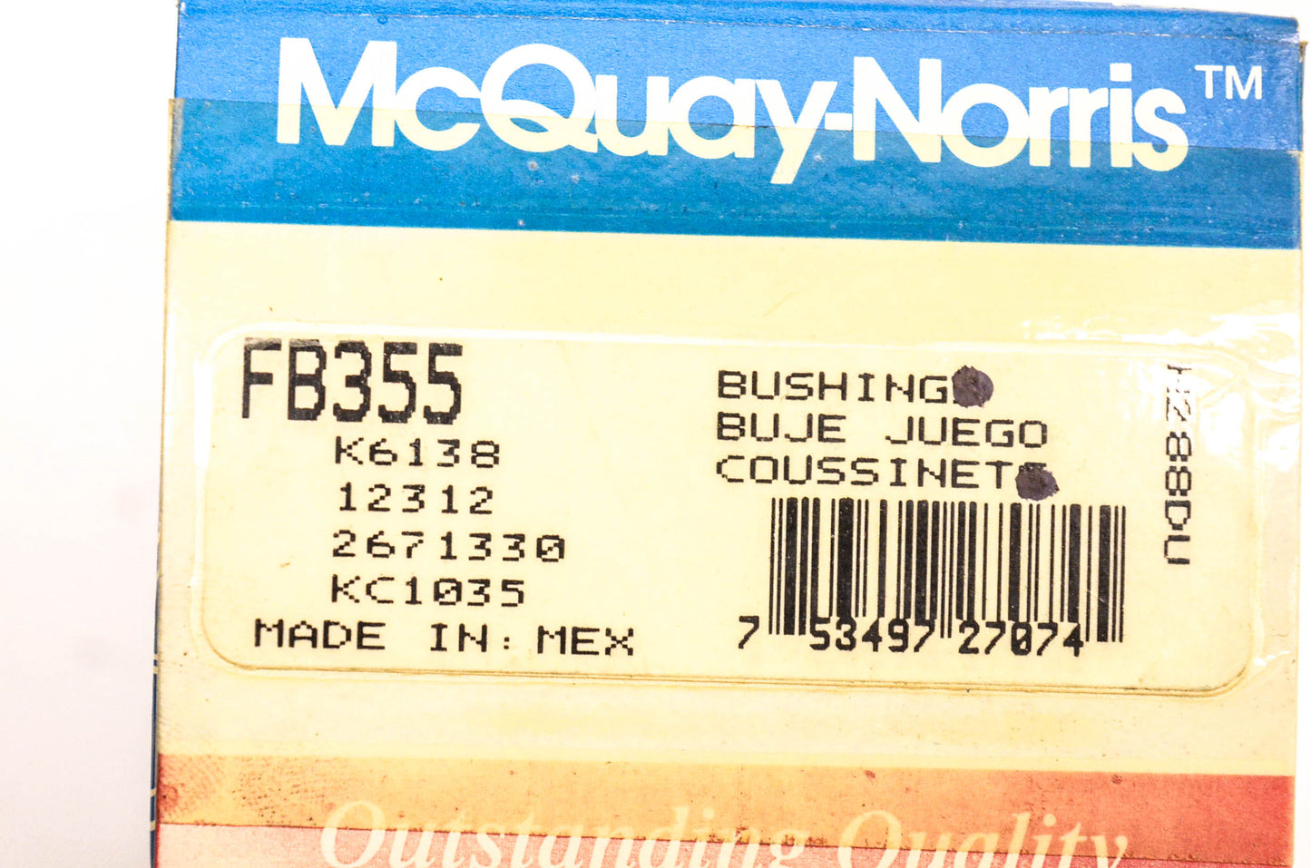 McQuay-Norris FB355, K6138, 12312 Bushing NOS