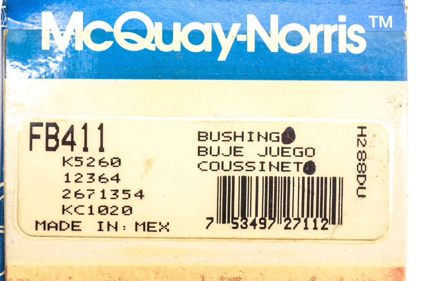 McQuay-Norris FB411, K5260, 12364 Bushing NOS