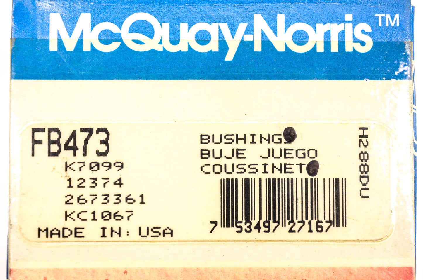 McQuay-Norris FB473, K7099, 12374 Bushing NOS