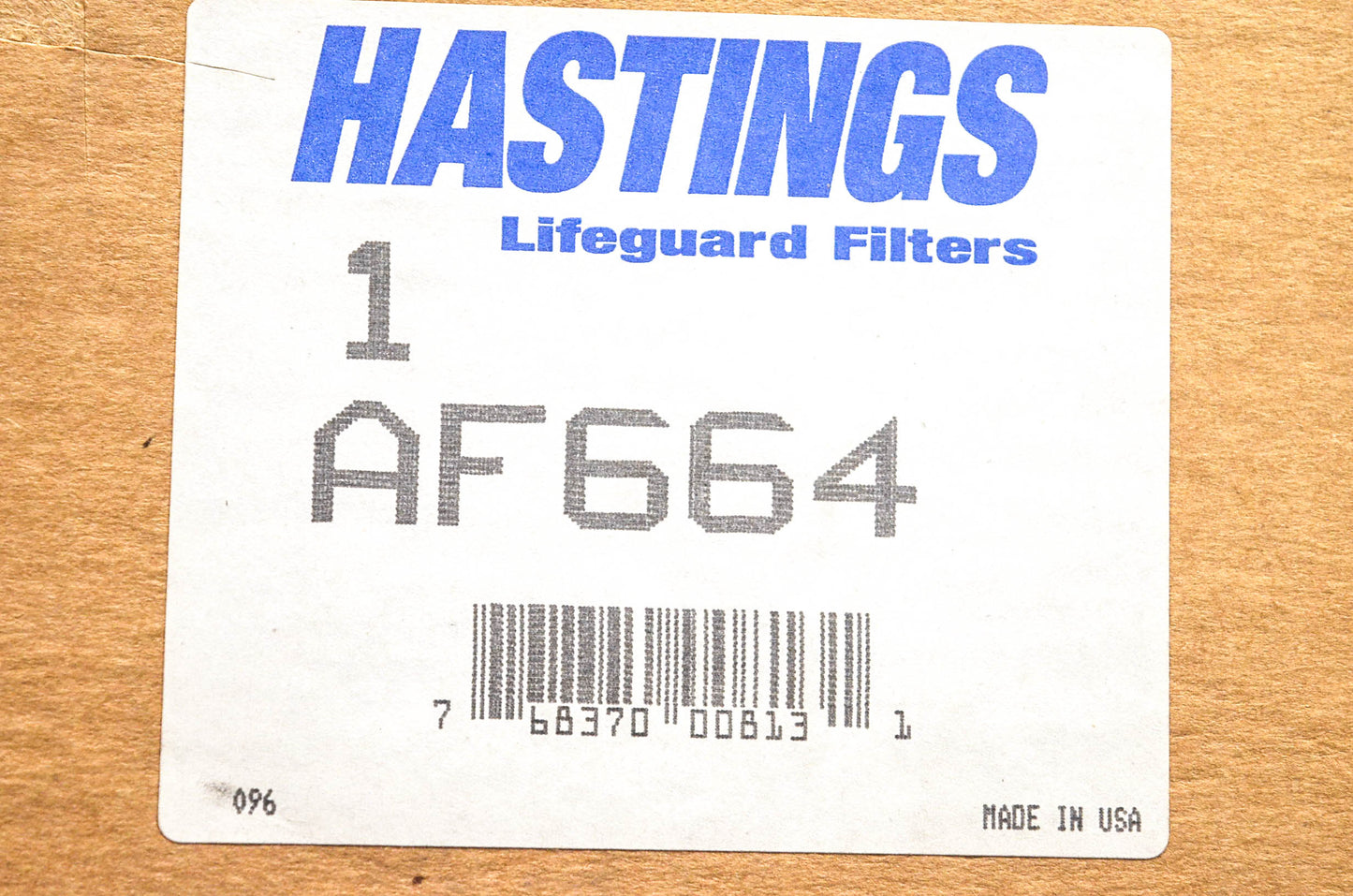 Hastings AF664 Air Filter NOS
