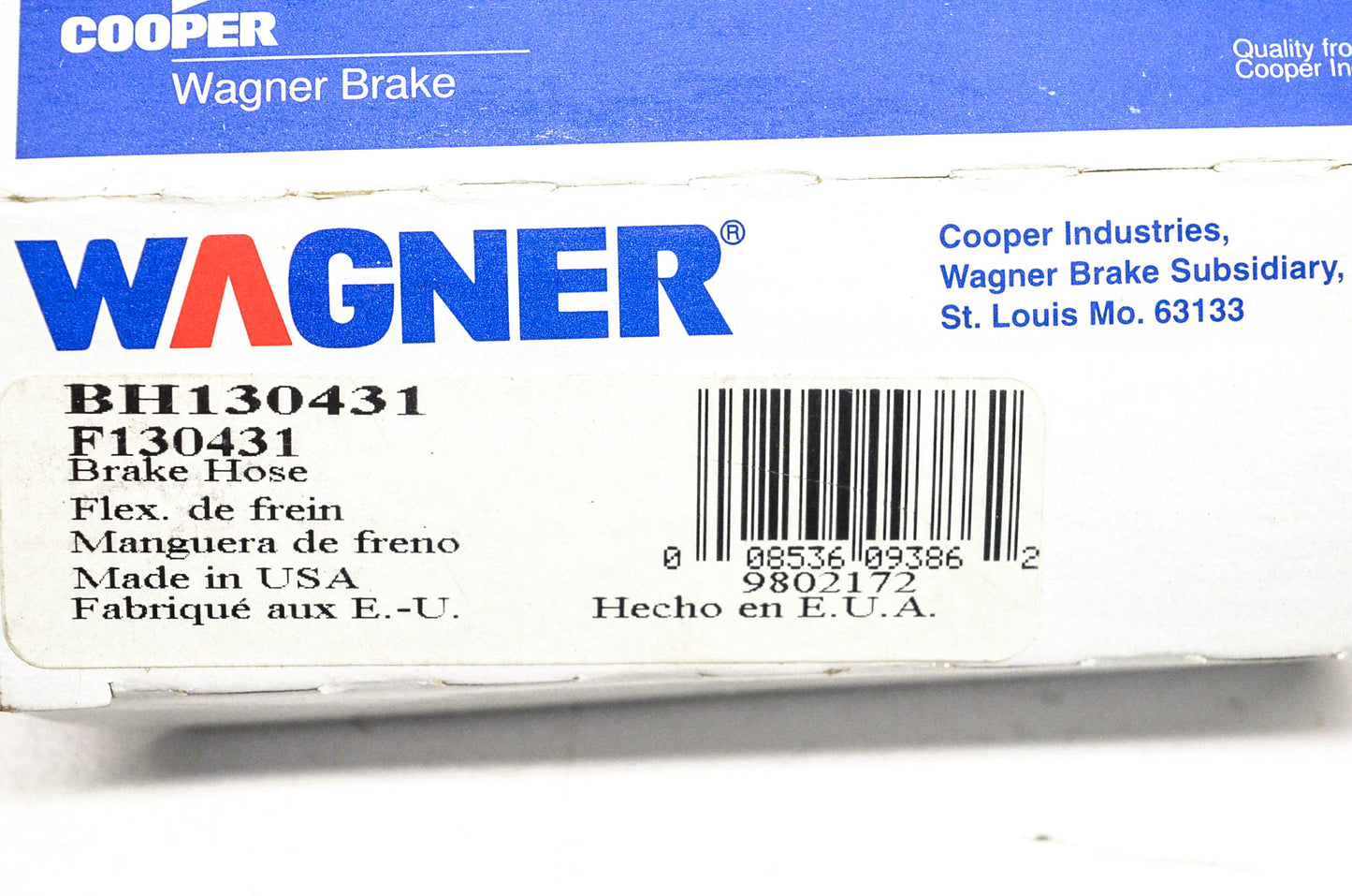 Wagner F130431, BH130431 Brake Hose NOS
