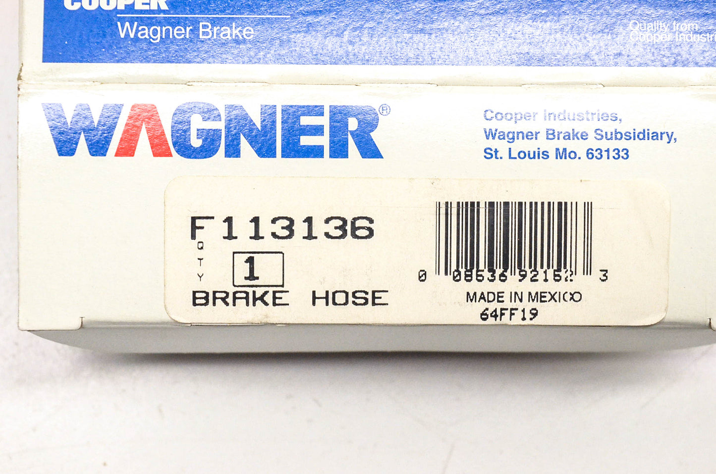 Wagner F113136 Brake Hose NOS