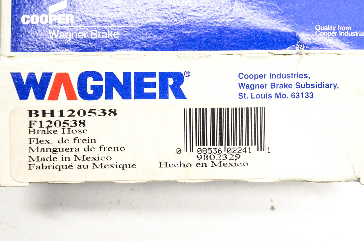 Wagner F120538, BH120538 Brake Hose NOS