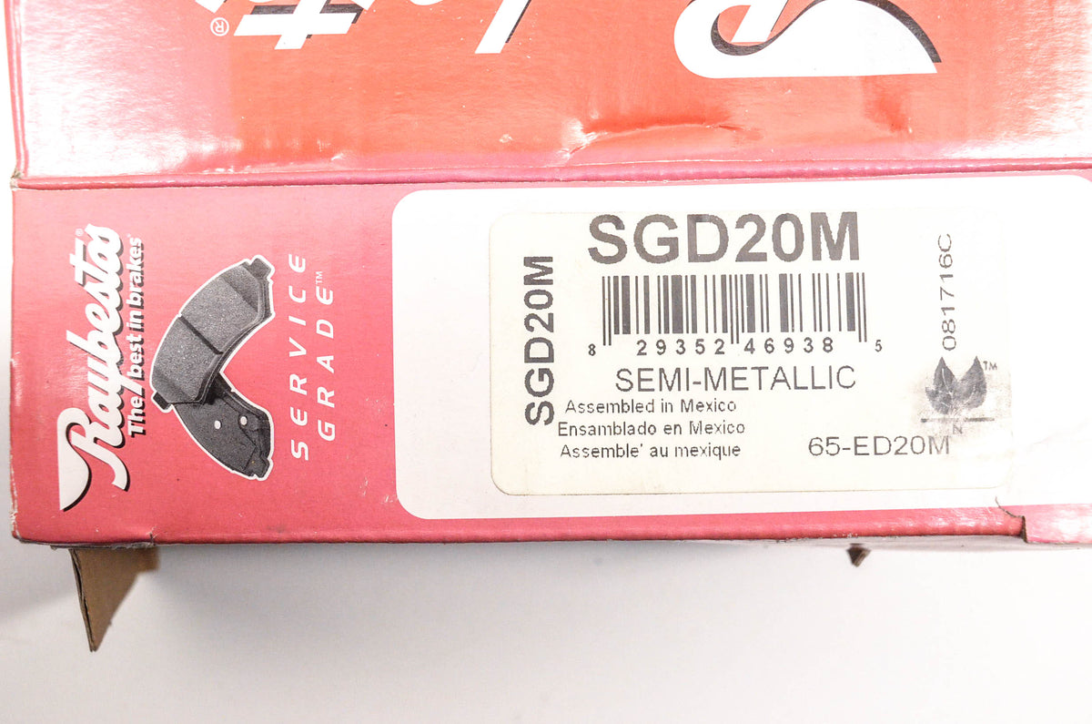 Raybestos SGD20M, 65-ED20M Disc Brake Pad Kit NOS