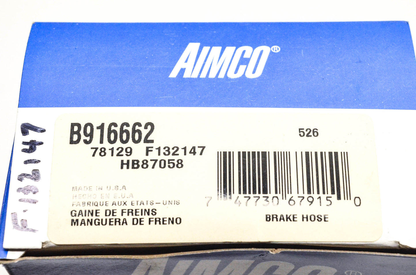 Aimco B916662, HB87058, F132147 Brake Hose NOS