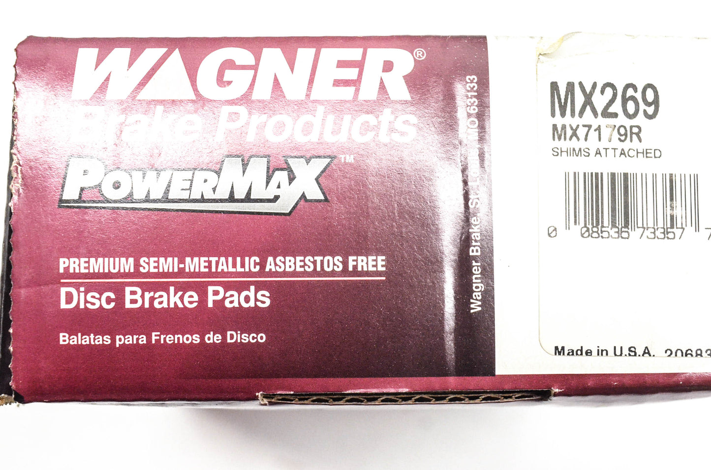 Wagner MX269, MX7179R Powermax Disc Brake Pad Kit NOS
