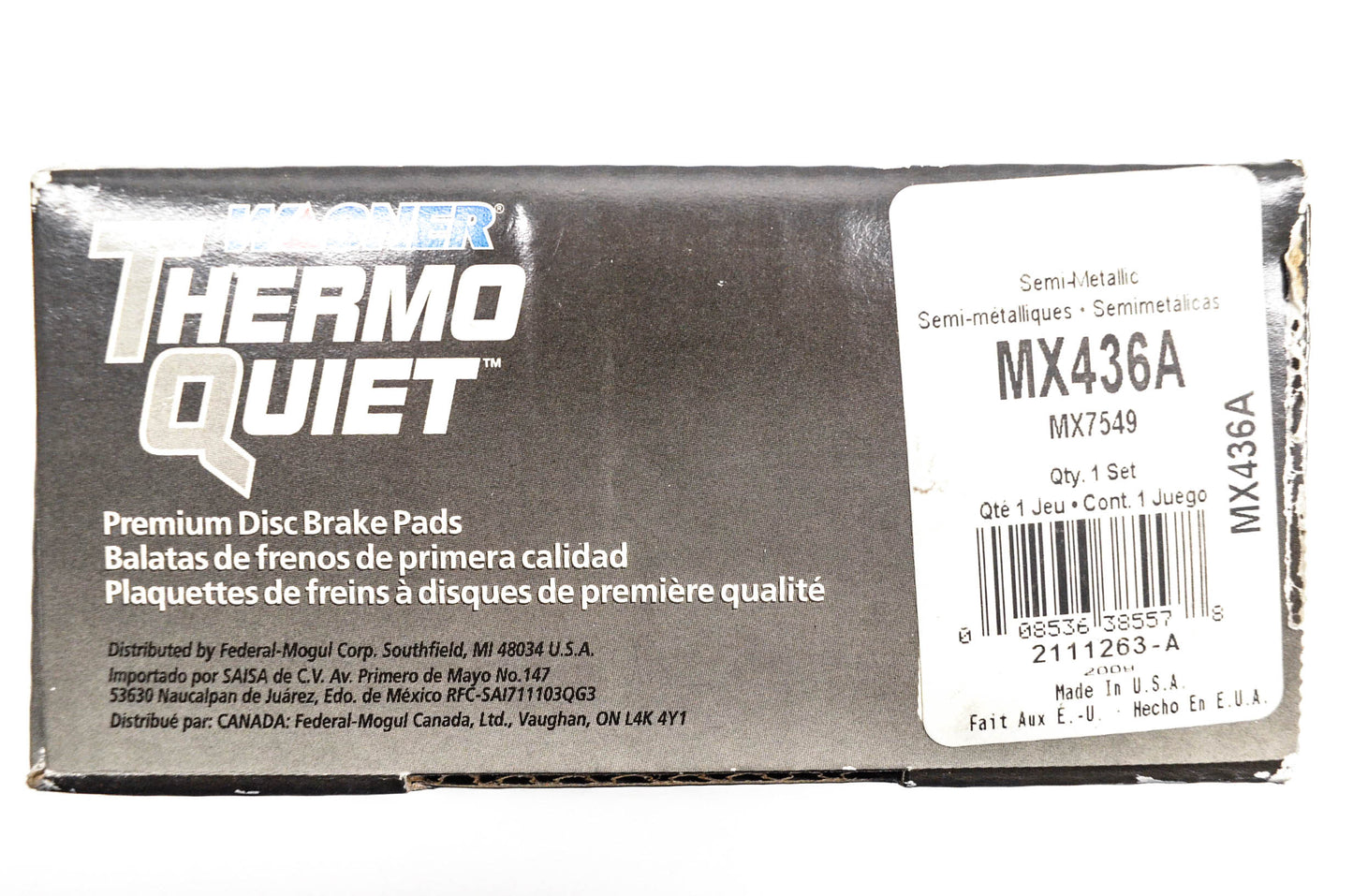 Wagner MX436A, MX7549 Thermo Quiet Disc Brake Pad Kit NOS