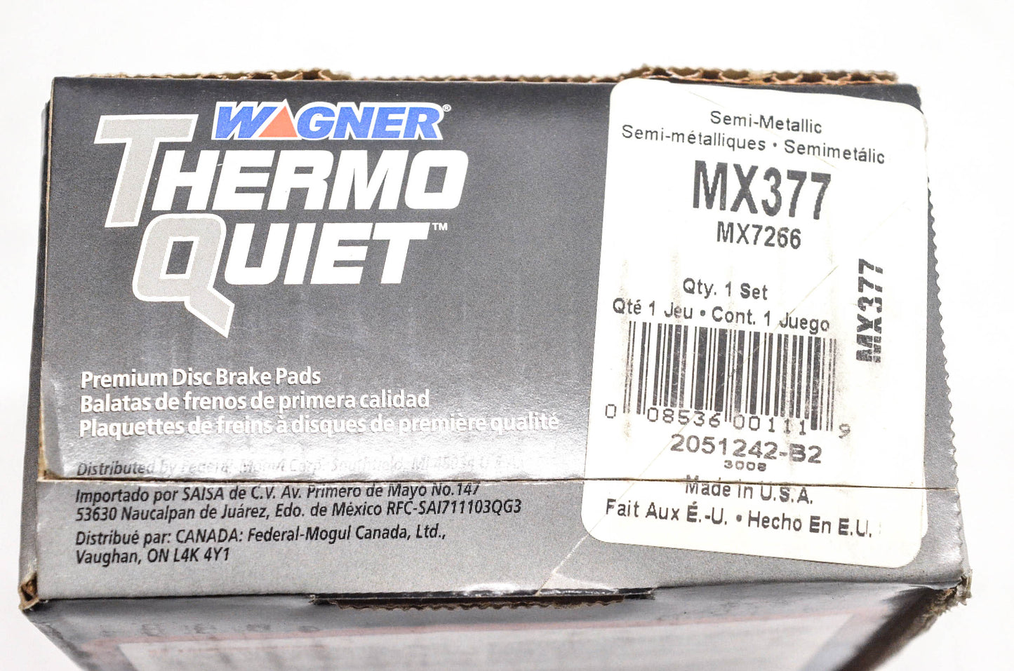 Wagner MX377, MX7266 Thermo Quiet Disc Brake Pad Kit NOS