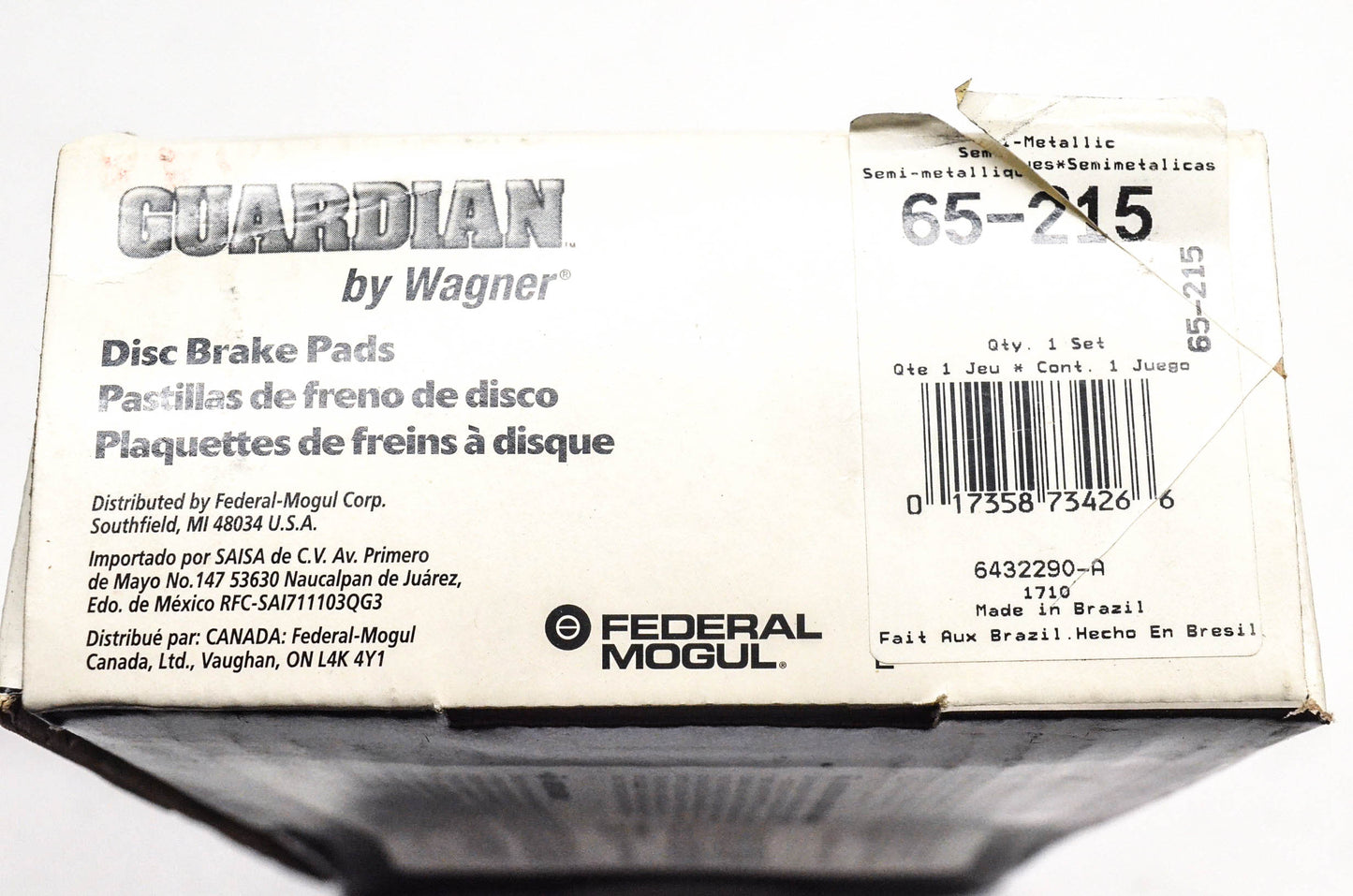 Wagner 65-215, 6432290-A Guardian Disc Brake Pad Kit NOS