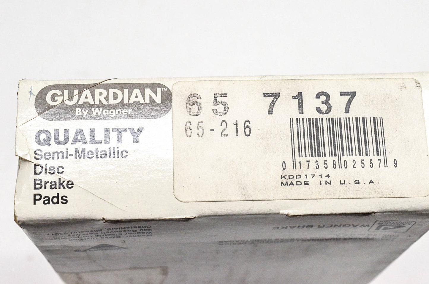 Wagner 65-7137, 65-216 Guardian Disc Brake Pad Kit NOS