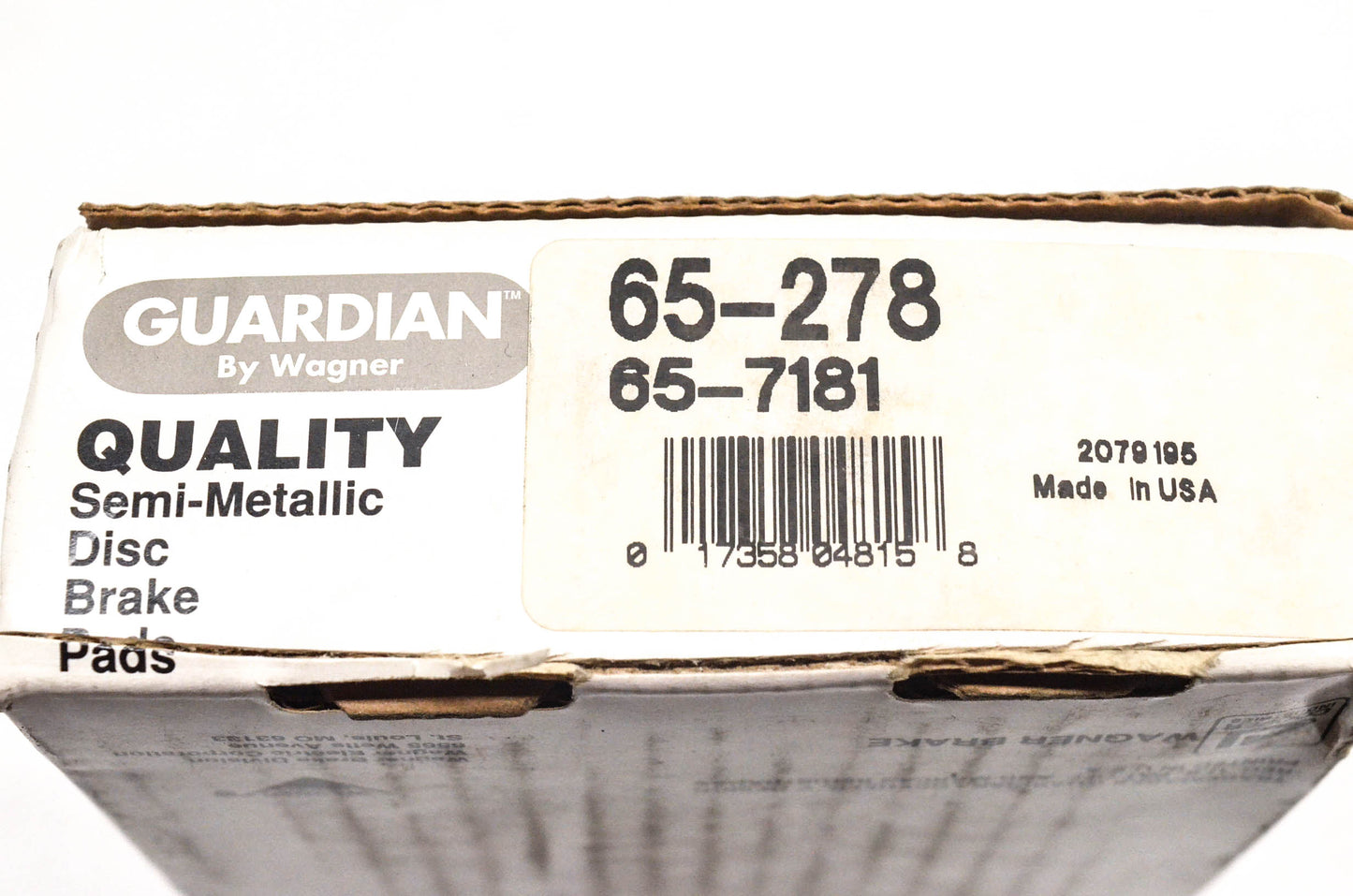 Wagner 65-7181, 65-278 Guardian Disc Brake Pad Kit NOS