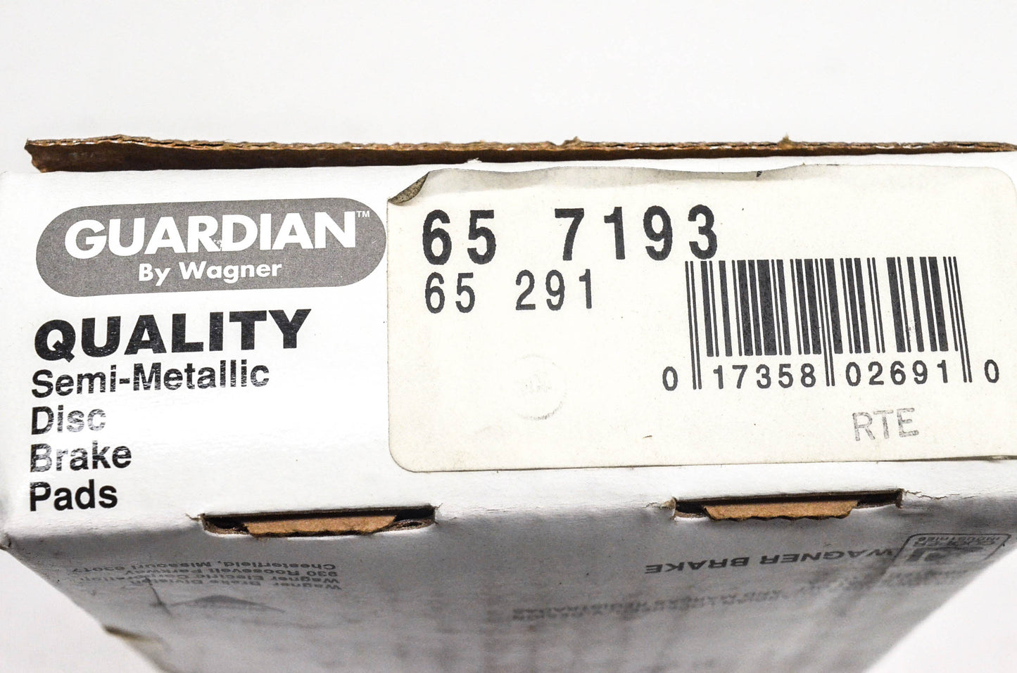 Wagner 65-7193, 65-291 Guardian Disc Brake Pad Kit NOS