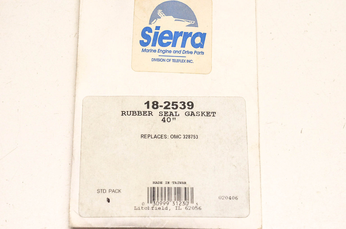 Sierra 18-2539, 328753 Rubber Seal Gasket NOS