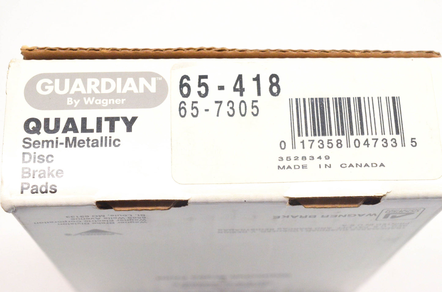 Wagner 65-418, 65-7305 Guardian Semi Metallic Disc Brake Pad Kit NOS