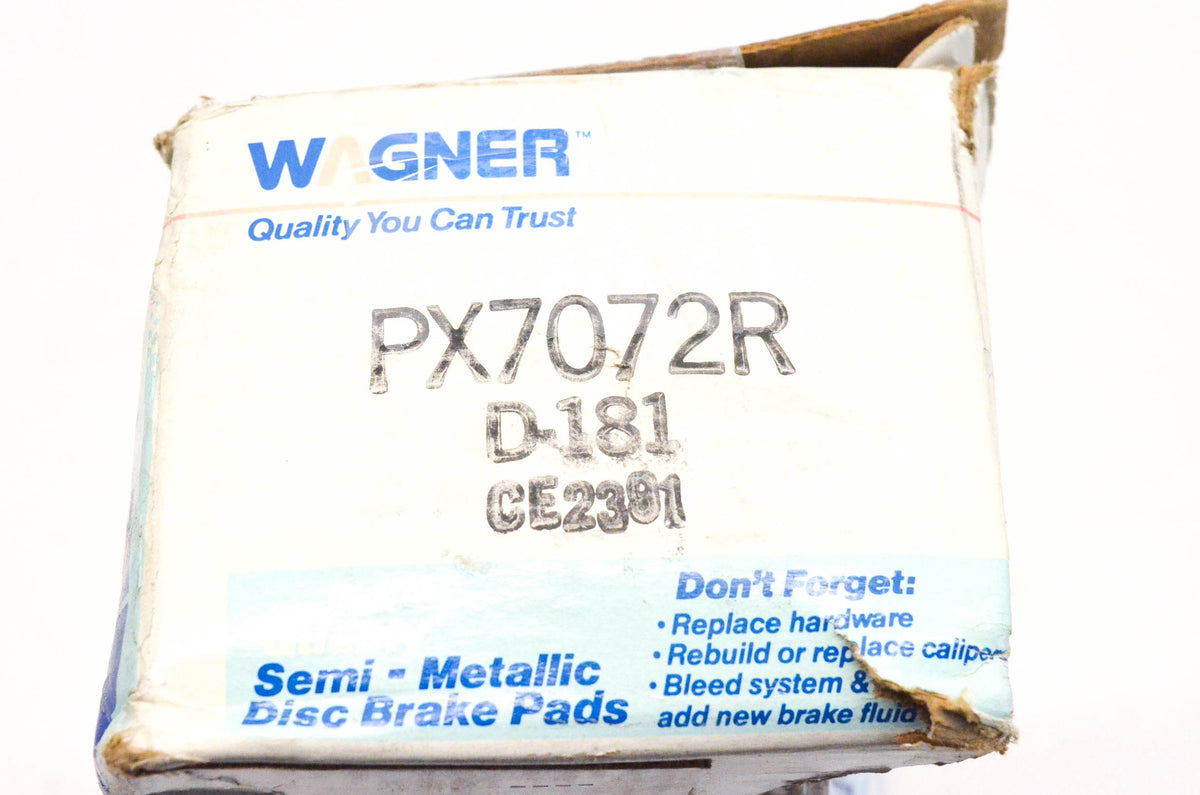 Wagner PX7072R, D181, CE2381 Semi Metallic Disc Brake Pad Kit NOS