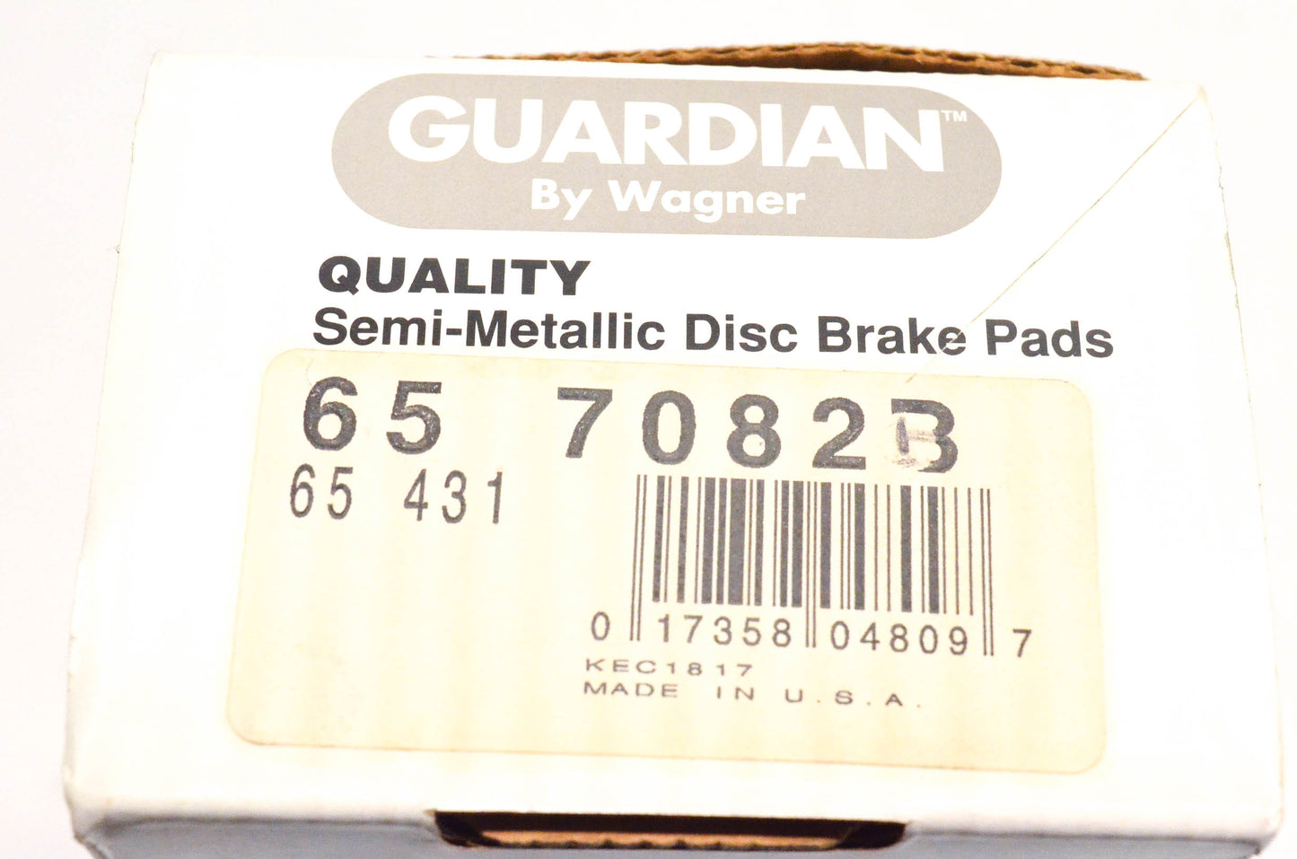 Wagner 65-431, 65-7082B Guardian Semi Metallic Disc Brake Pad Kit NOS