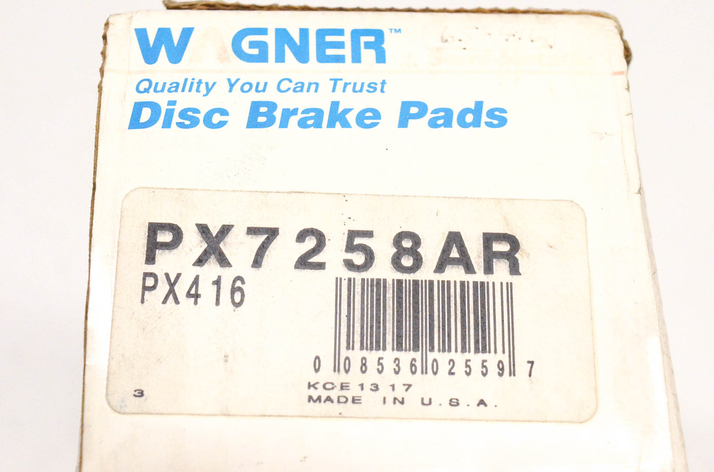 Wagner PX7258AR, PX416 Semi Metallic Disc Brake Pad Kit NOS