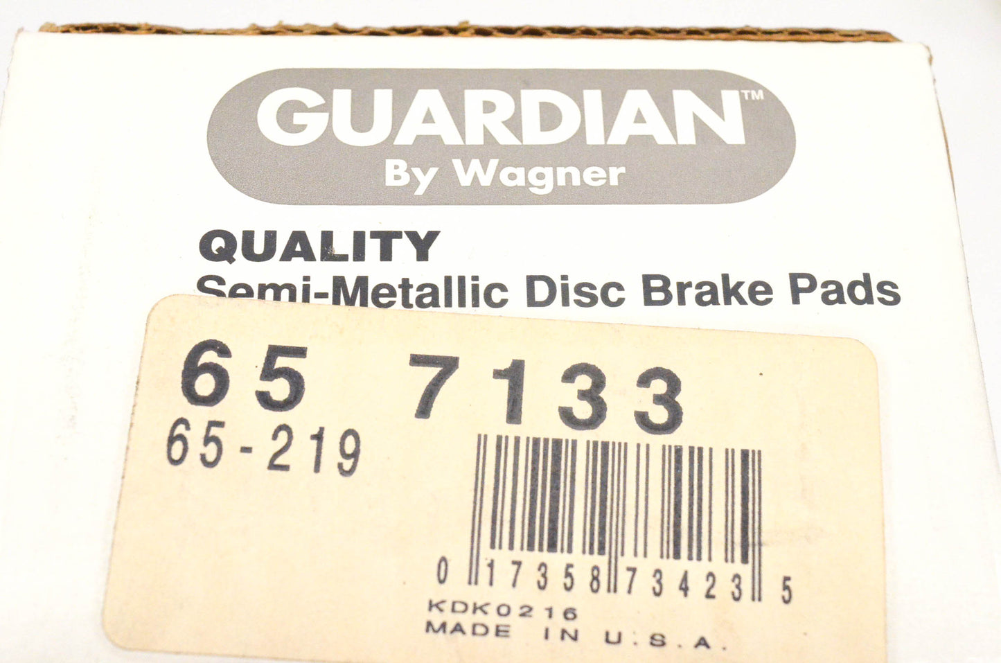 Wagner 65-219, 65-7133 Guardian Semi Metallic Disc Brake Pad Kit NOS
