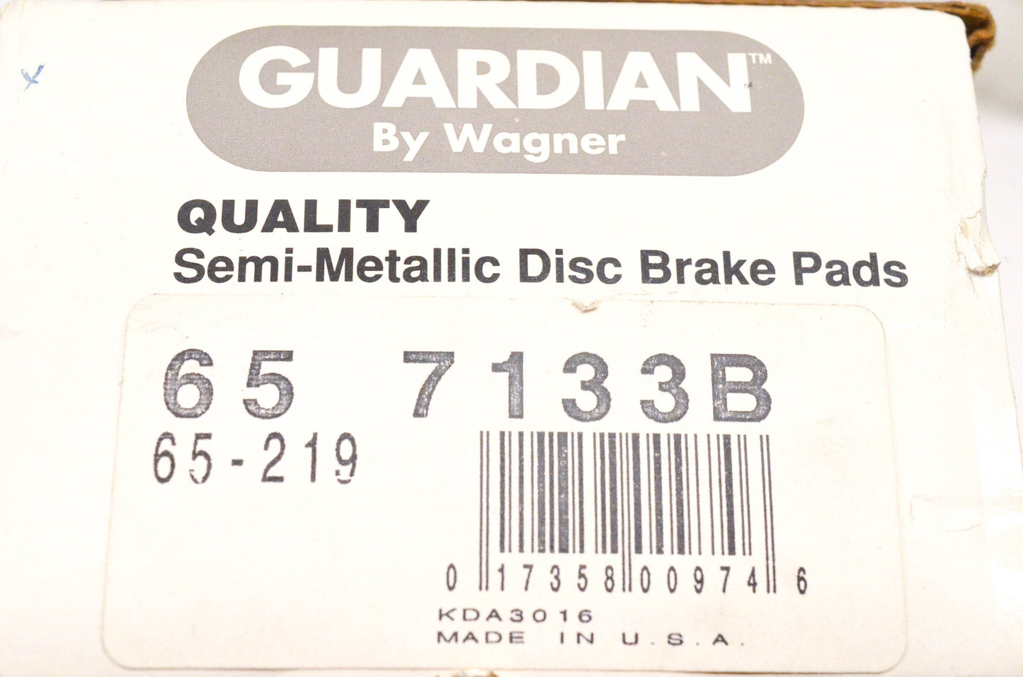 Wagner 65-7133B, 65-219 Semi Metallic Disc Brake Pad Kit NOS