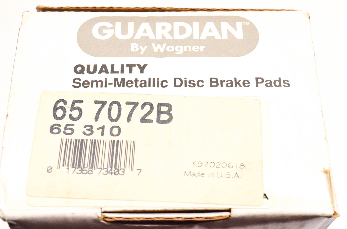 Wagner 65-310, 65-7072B Guardian Semi Metallic Disc Brake Pad Kit NOS