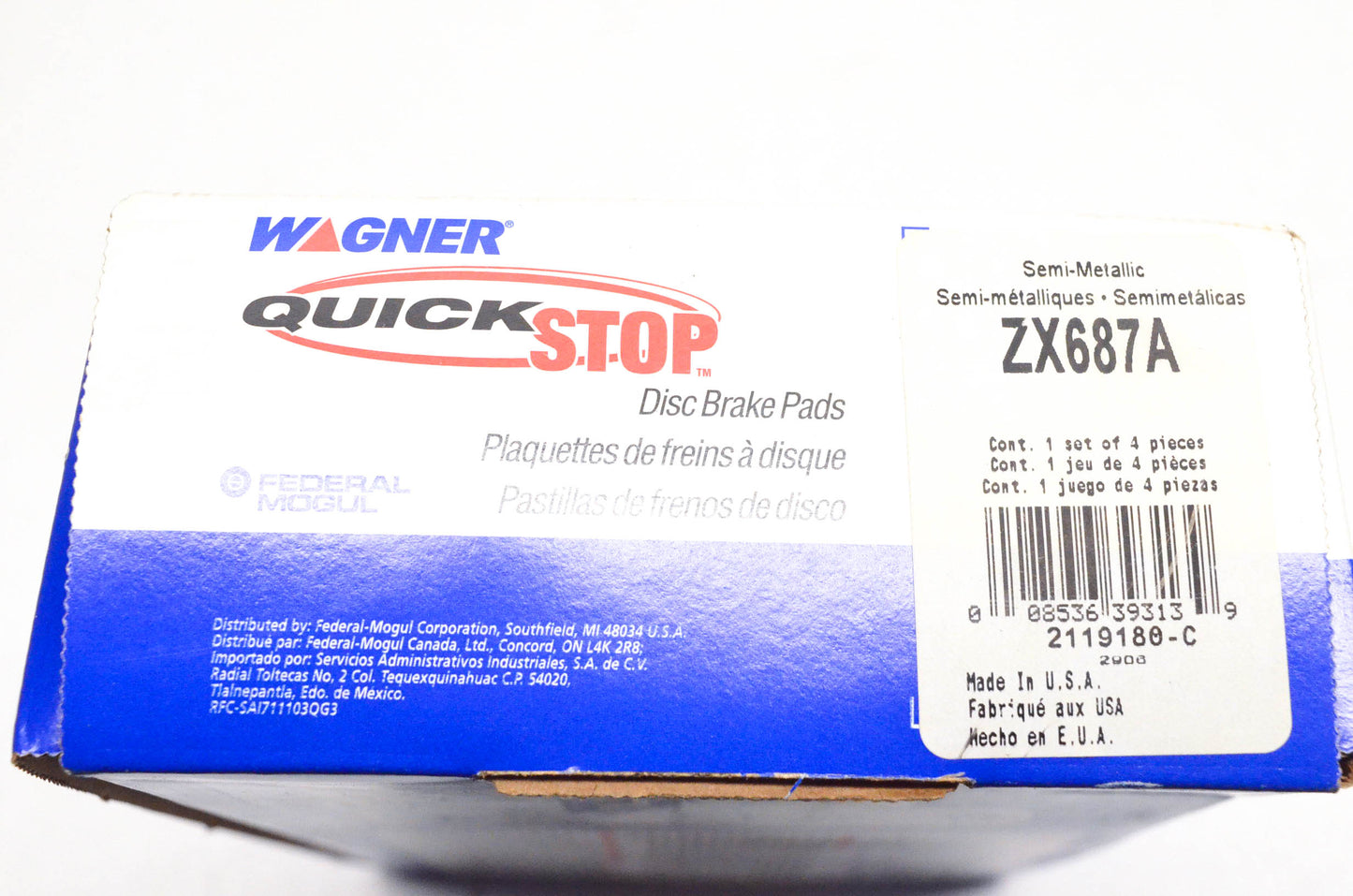 Wagner ZX687A Quick Stop Semi Metallic Disc Brake Kit NOS